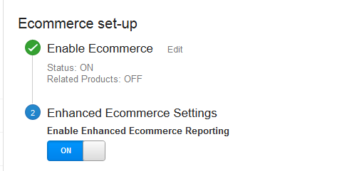 Enable Enhanced Ecommerce Settings