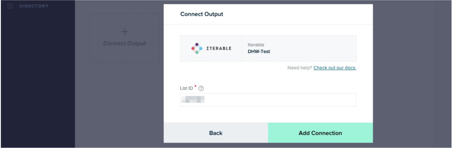 mparticle connect output page