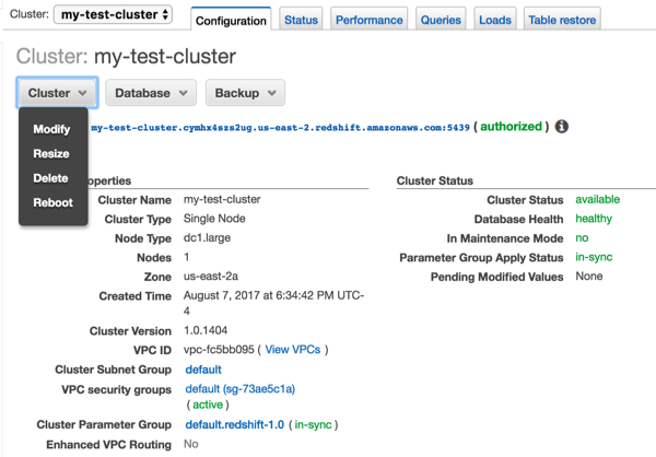 Modify Cluster