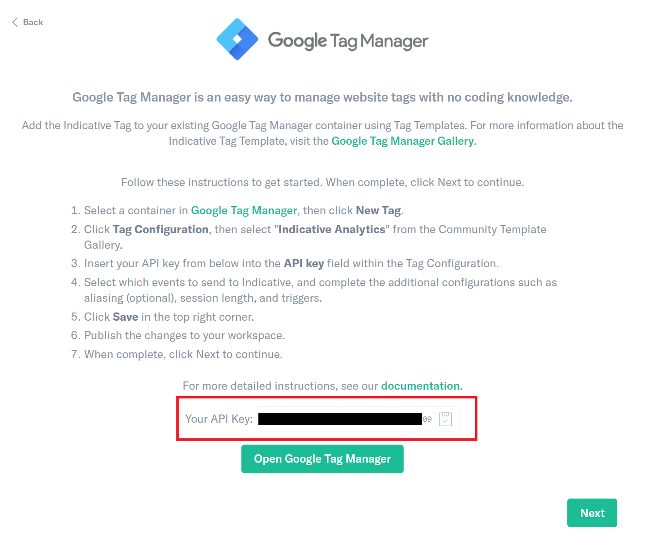 Google Tag Manager API key