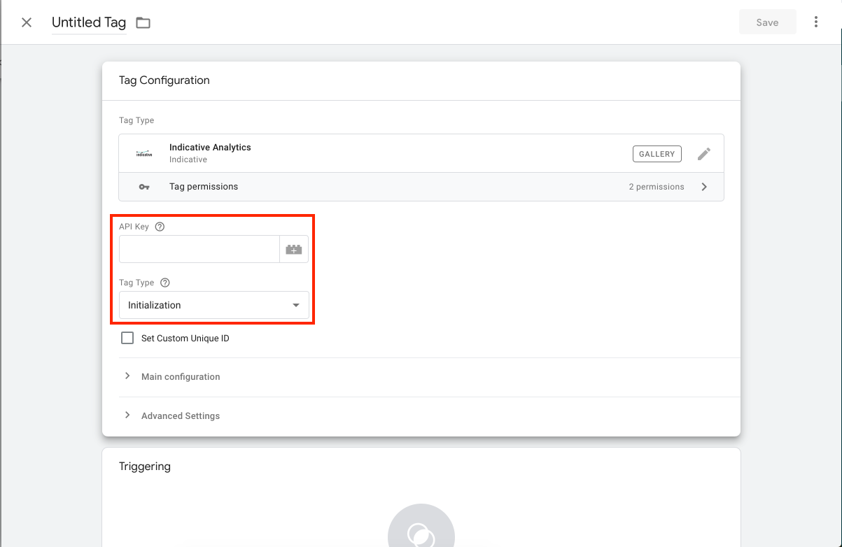 Input Analytics API key