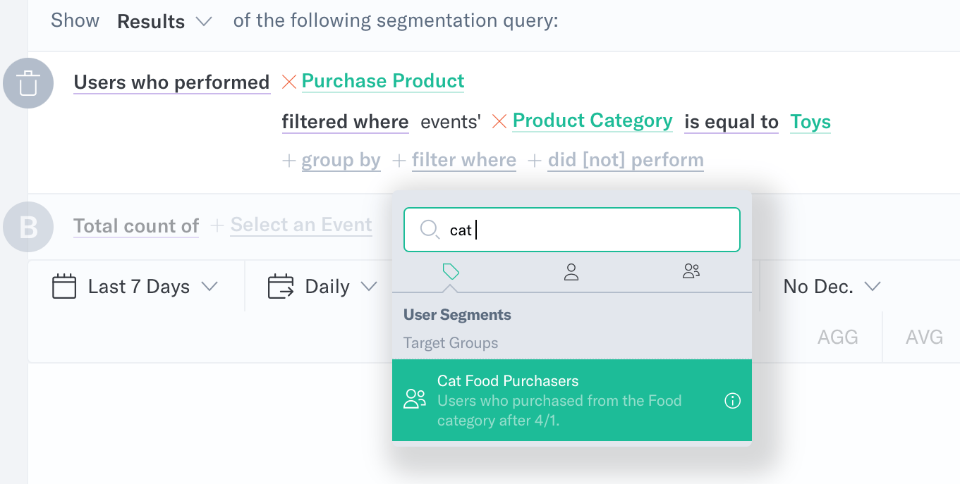 Filter where cat food purchasers