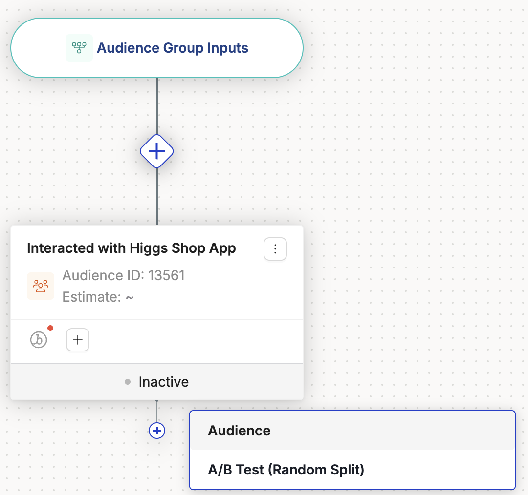The add audience controls in the Audience Group Editor
