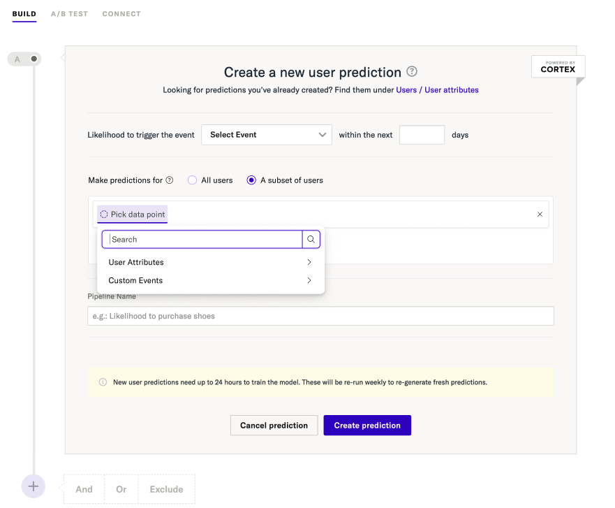 Set user criteria