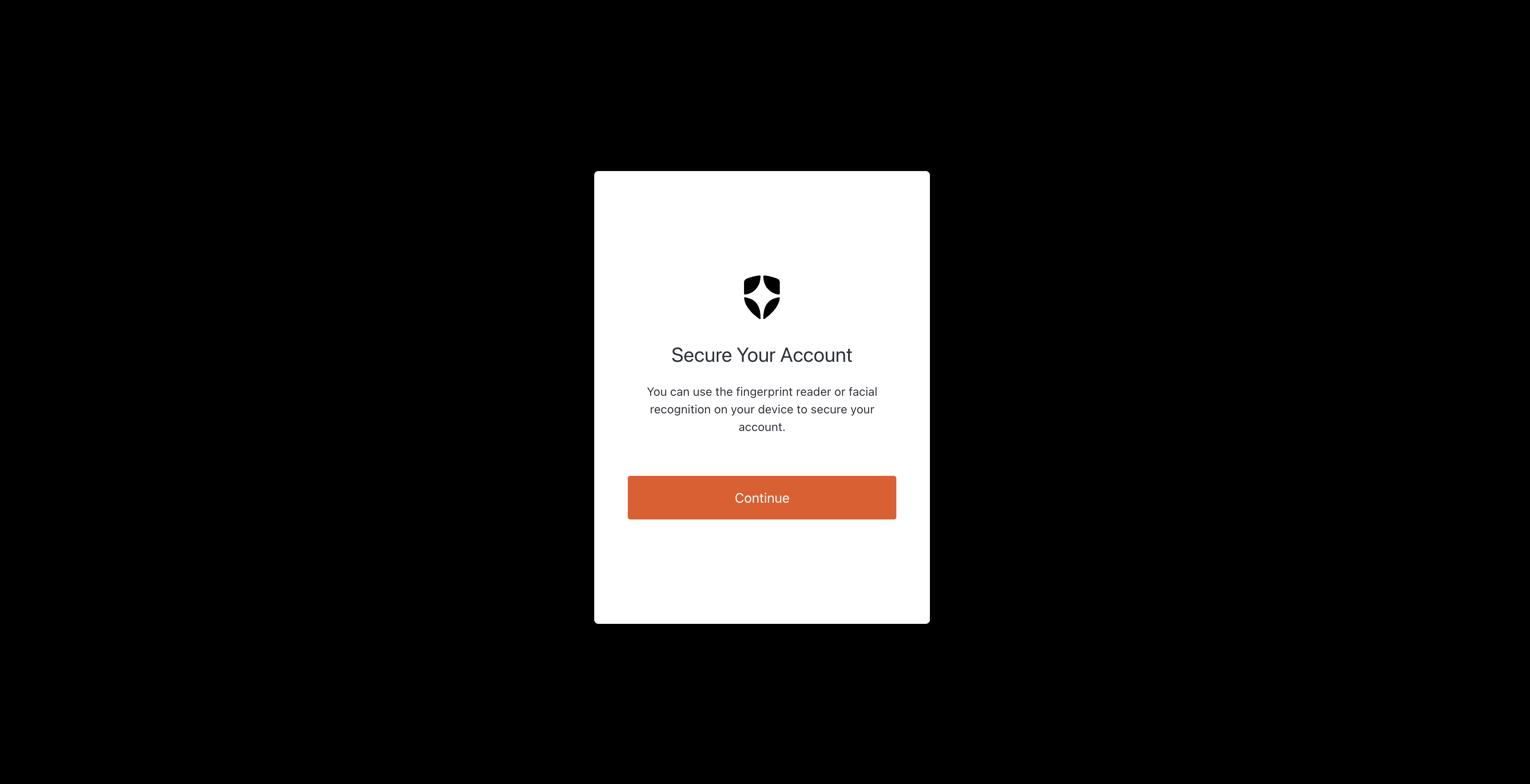 Passkey enrollment prompt on the mParticle sign-in page