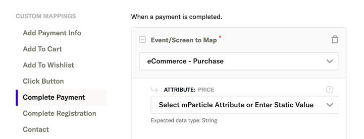 Create the Recommended Purchase Event Mapping