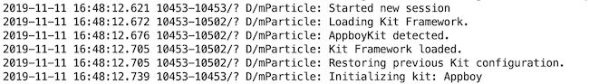 image of log level being set in SDK